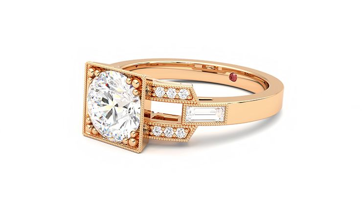 Taylor & Hart Artemis Round Engagement Ring 360 degree image 24