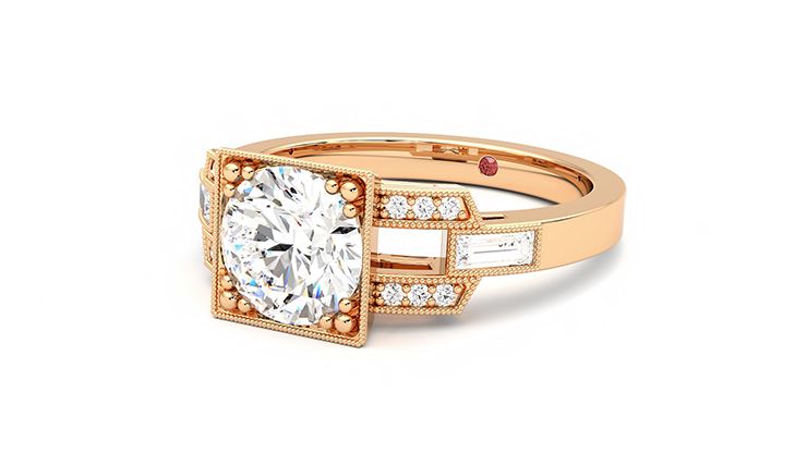 Taylor & Hart Artemis Round Engagement Ring 360 degree image 25