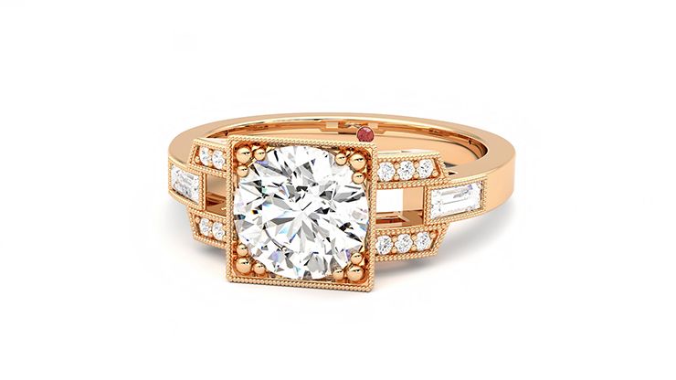 Taylor & Hart Artemis Round Engagement Ring 360 degree image 27