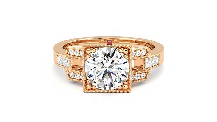 Taylor & Hart Artemis Round Engagement Ring 360 degree image 29