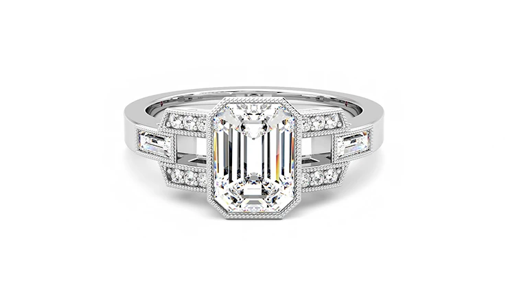 Taylor & Hart Artemis Emerald Engagement Ring 360 detail 01