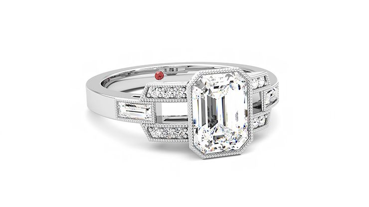 Taylor & Hart Artemis Emerald Engagement Ring 360 degree image 4
