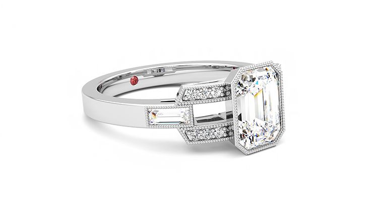 Taylor & Hart Artemis Emerald Engagement Ring 360 degree image 6