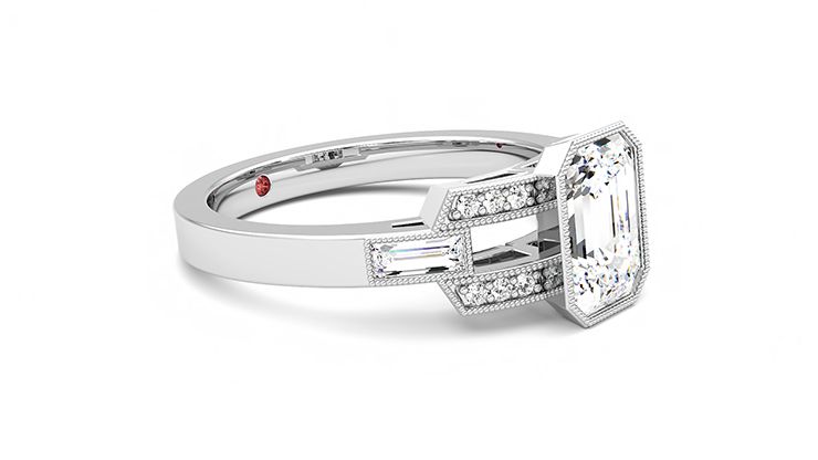 Taylor & Hart Artemis Emerald Engagement Ring 360 degree image 7