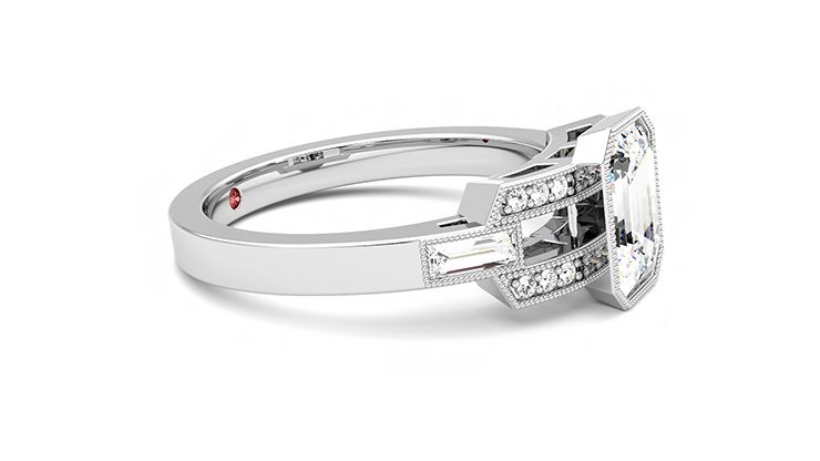 Taylor & Hart Artemis Emerald Engagement Ring 360 degree image 8