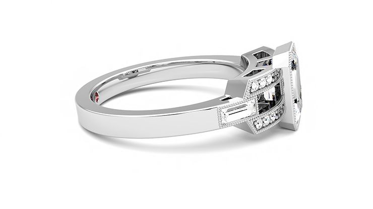 Taylor & Hart Artemis Emerald Engagement Ring 360 degree image 9