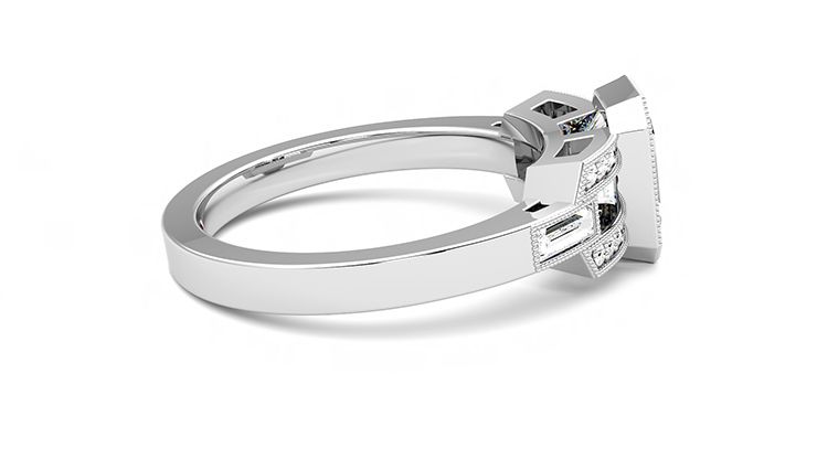 Taylor & Hart Artemis Emerald Engagement Ring 360 degree image 10