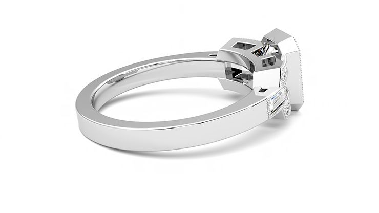 Taylor & Hart Artemis Emerald Engagement Ring 360 degree image 11
