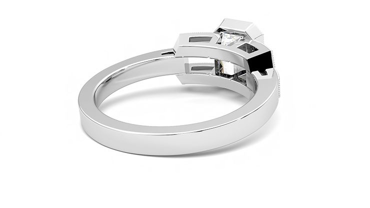 Taylor & Hart Artemis Emerald Engagement Ring 360 degree image 13