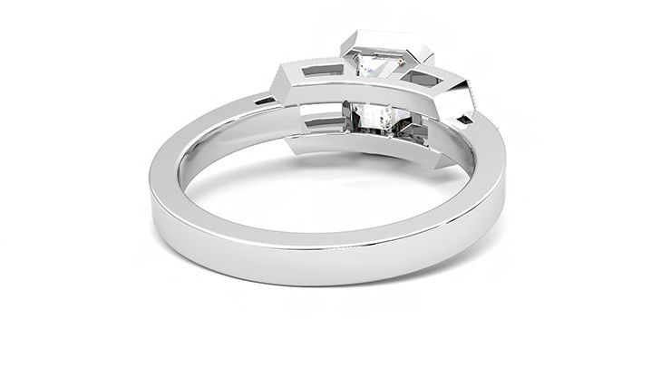 Taylor & Hart Artemis Emerald Engagement Ring 360 degree image 14