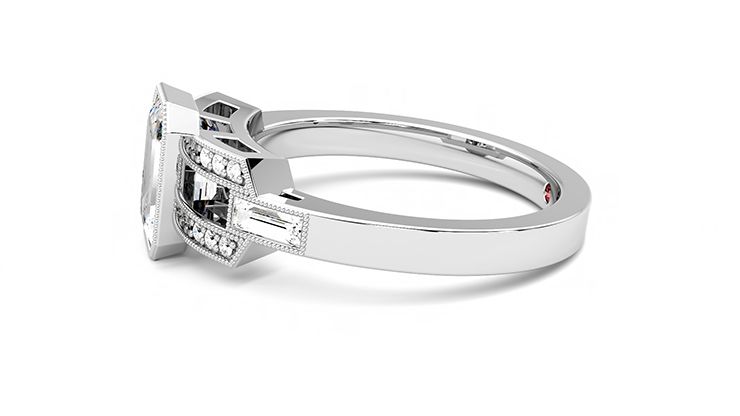 Taylor & Hart Artemis Emerald Engagement Ring 360 degree image 21