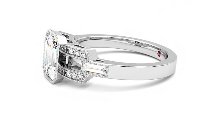 Taylor & Hart Artemis Emerald Engagement Ring 360 degree image 22