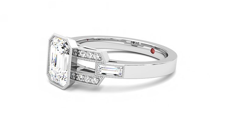 Taylor & Hart Artemis Emerald Engagement Ring 360 degree image 23