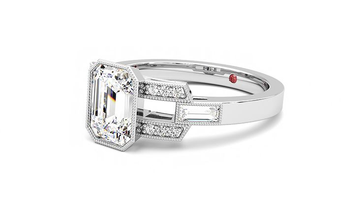 Taylor & Hart Artemis Emerald Engagement Ring 360 degree image 24