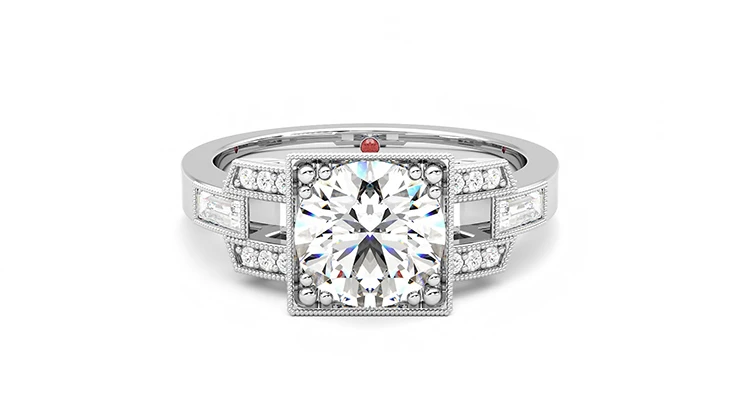 Taylor & Hart Artemis Round Engagement Ring 360 detail 01