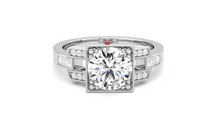 Taylor & Hart Artemis Round Engagement Ring 360 degree image 1