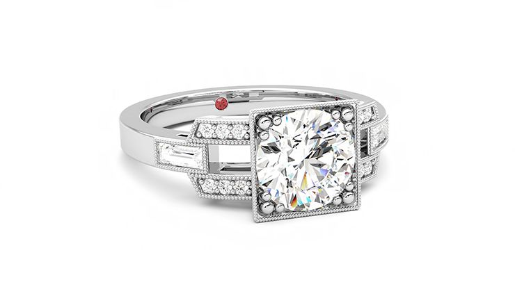 Taylor & Hart Artemis Round Engagement Ring 360 degree image 4