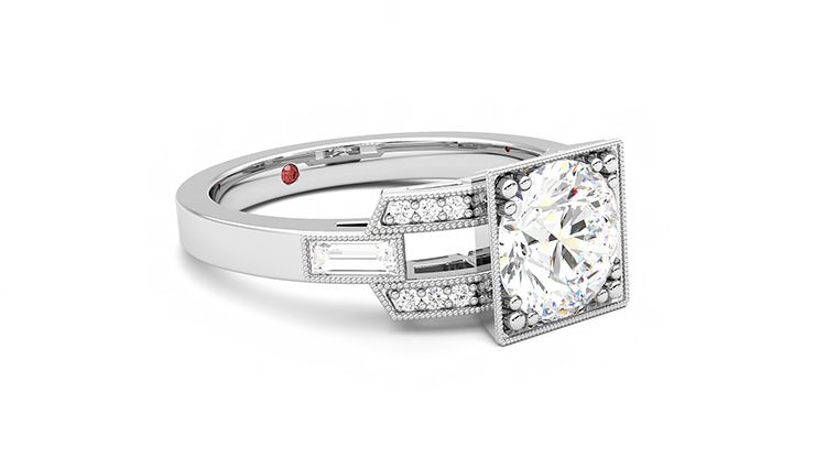 Taylor & Hart Artemis Round Engagement Ring 360 degree image 6