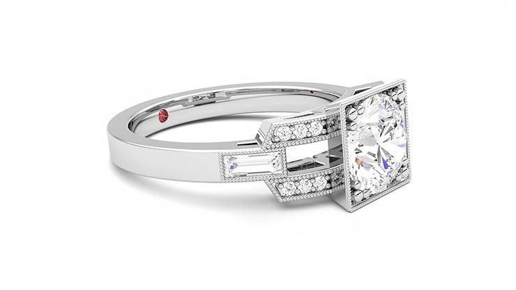 Taylor & Hart Artemis Round Engagement Ring 360 degree image 7