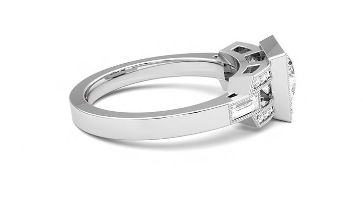 Taylor & Hart Artemis Round Engagement Ring 360 degree image 10