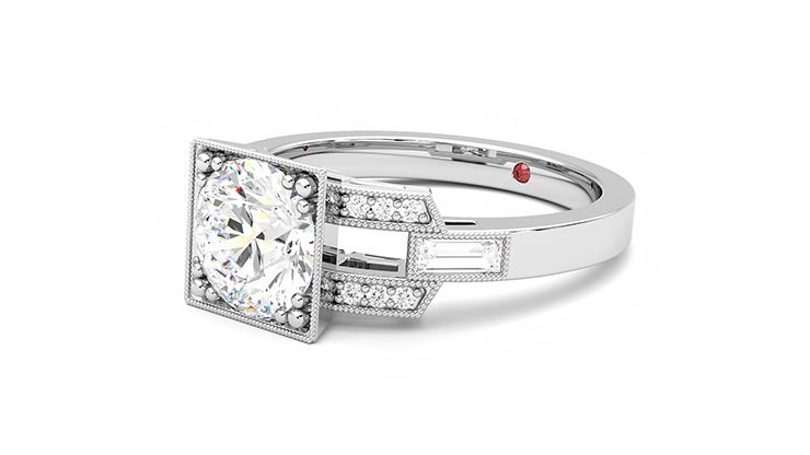 Taylor & Hart Artemis Round Engagement Ring 360 degree image 24