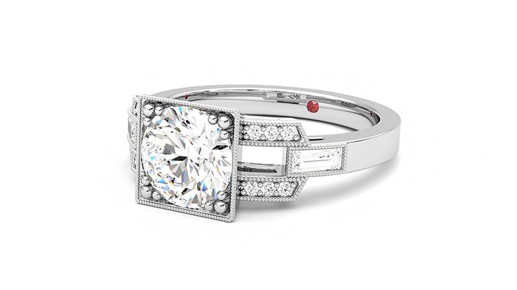 Taylor & Hart Artemis Round Engagement Ring 360 degree image 25