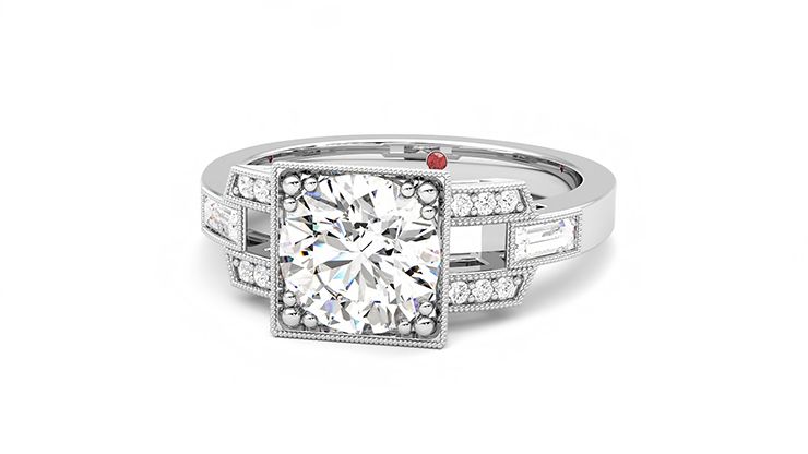Taylor & Hart Artemis Round Engagement Ring 360 degree image 27