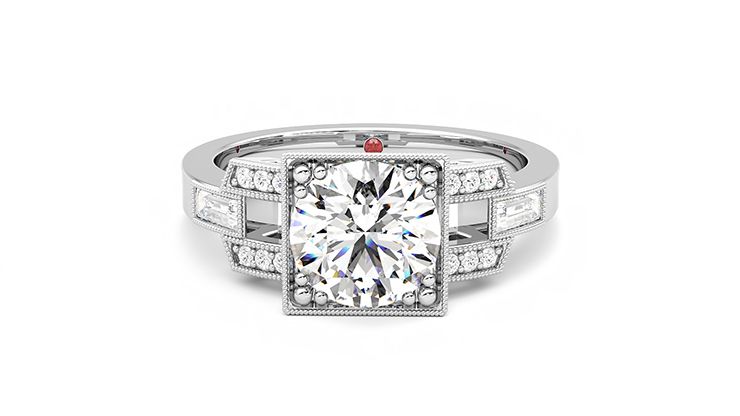 Taylor & Hart Artemis Round Engagement Ring 360 degree image 29