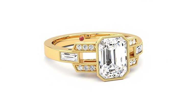 Taylor & Hart Artemis Emerald Engagement Ring 360 degree image 4