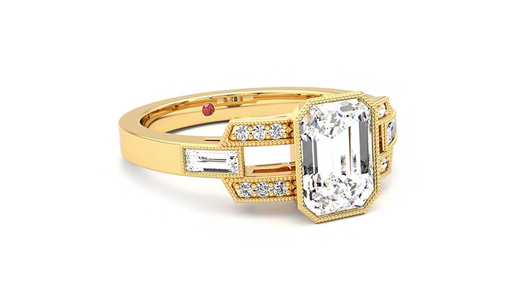 Taylor & Hart Artemis Emerald Engagement Ring 360 degree image 5