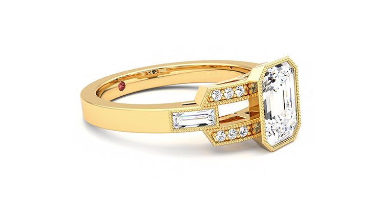 Taylor & Hart Artemis Emerald Engagement Ring 360 degree image 7