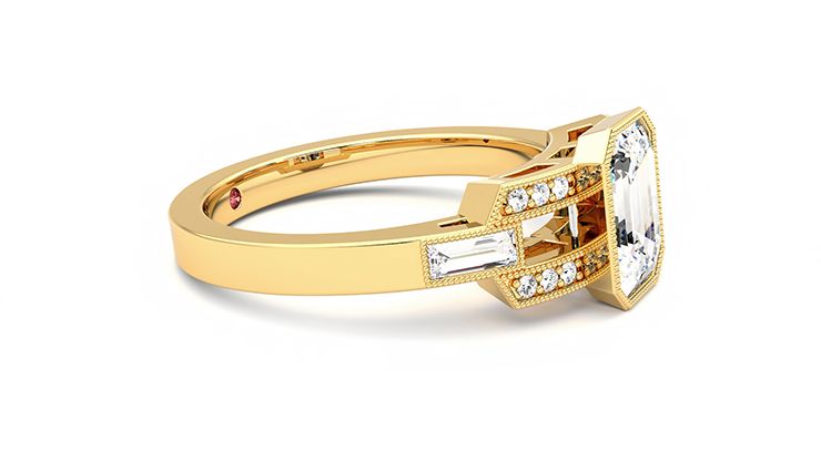 Taylor & Hart Artemis Emerald Engagement Ring 360 degree image 8