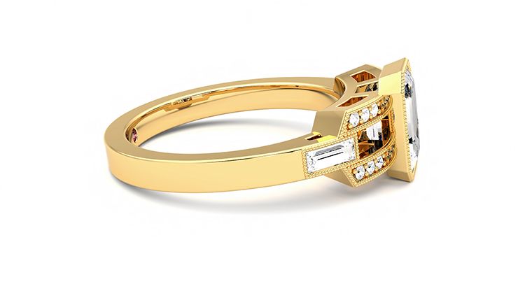 Taylor & Hart Artemis Emerald Engagement Ring 360 degree image 9