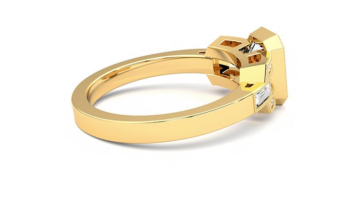 Taylor & Hart Artemis Emerald Engagement Ring 360 degree image 11