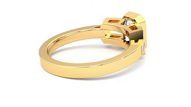 Taylor & Hart Artemis Emerald Engagement Ring 360 degree image 12