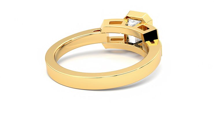 Taylor & Hart Artemis Emerald Engagement Ring 360 degree image 13