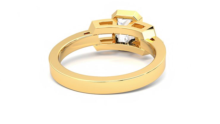 Taylor & Hart Artemis Emerald Engagement Ring 360 degree image 14