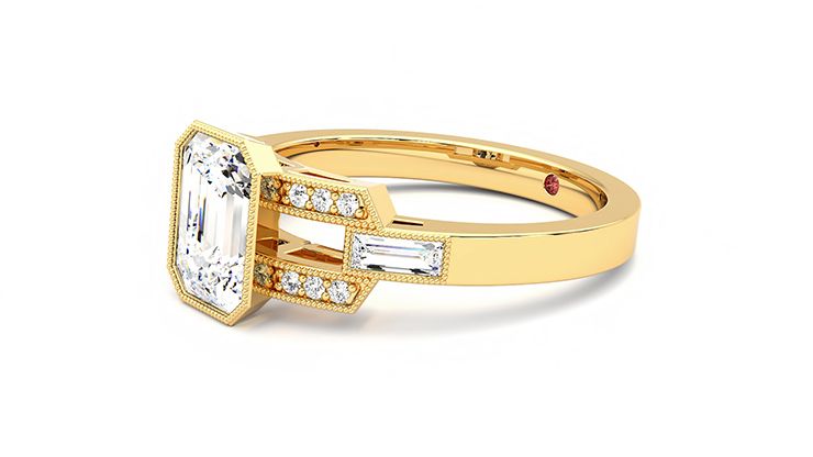 Taylor & Hart Artemis Emerald Engagement Ring 360 degree image 23