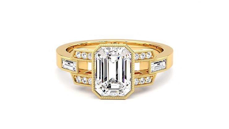 Taylor & Hart Artemis Emerald Engagement Ring 360 degree image 29