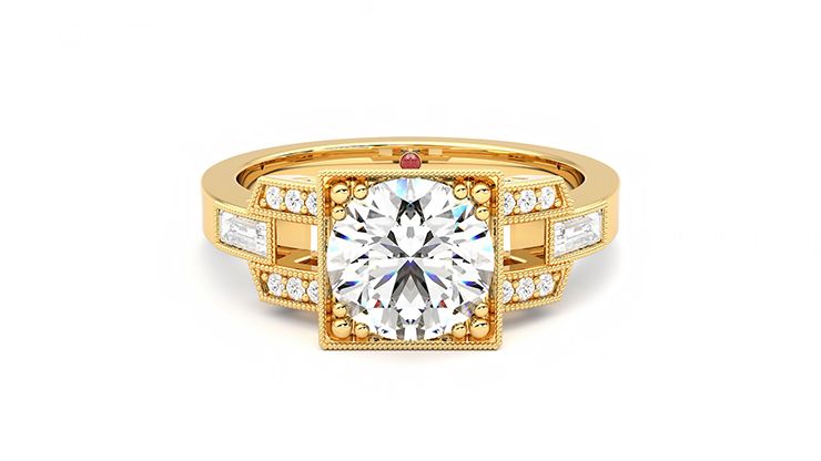 Taylor & Hart Artemis Round Engagement Ring 360 degree image 0