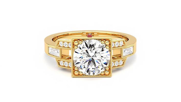 Taylor & Hart Artemis Round Engagement Ring 360 degree image 1