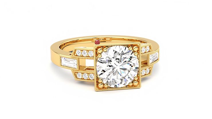Taylor & Hart Artemis Round Engagement Ring 360 degree image 3