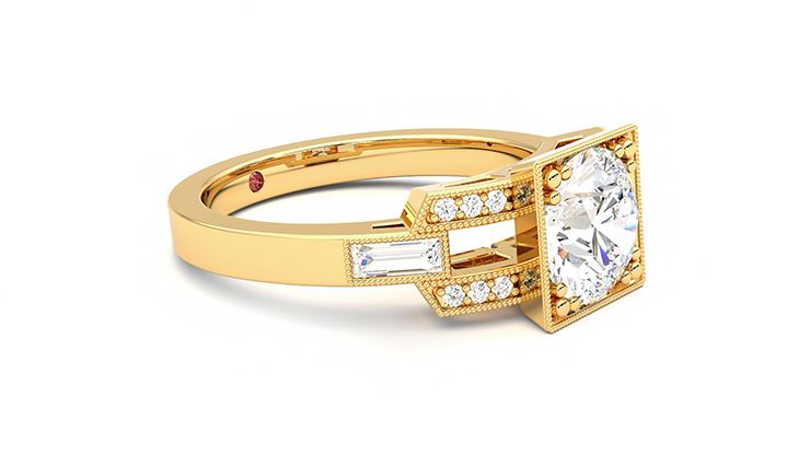 Taylor & Hart Artemis Round Engagement Ring 360 degree image 7