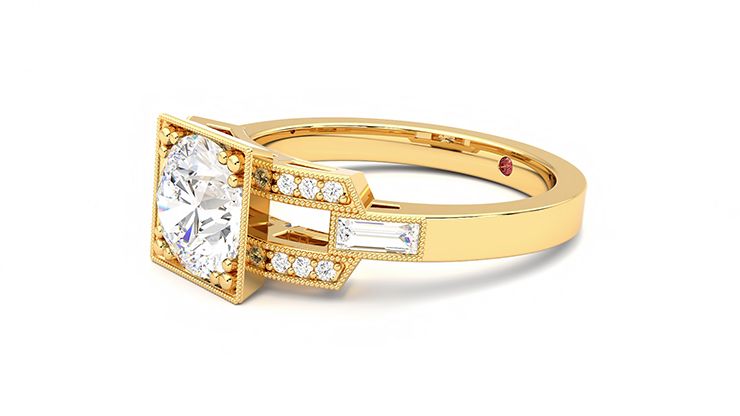 Taylor & Hart Artemis Round Engagement Ring 360 degree image 23