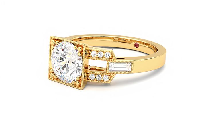 Taylor & Hart Artemis Round Engagement Ring 360 degree image 24