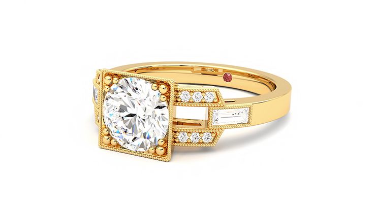 Taylor & Hart Artemis Round Engagement Ring 360 degree image 25