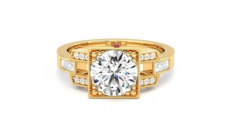 Taylor & Hart Artemis Round Engagement Ring 360 degree image 29