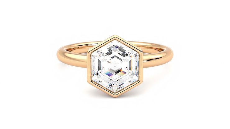 Taylor & Hart Astral Hexagonal Engagement Ring 360 degree image 0