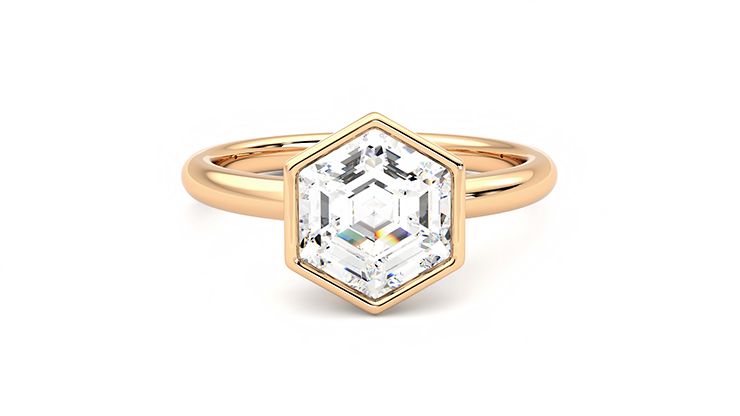 Taylor & Hart Astral Hexagonal Engagement Ring 360 degree image 1