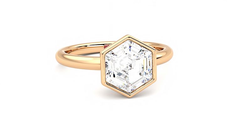 Taylor & Hart Astral Hexagonal Engagement Ring 360 degree image 3
